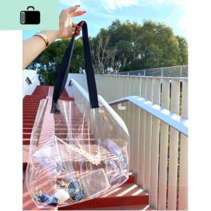 2020春夏小雏菊ins网红情侣托特包透明果冻大容量购物单肩包女NEW LAKE 小雏菊透明包女士单肩包 小雏菊透明包