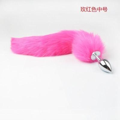吉祥小炮小号猫狗尾巴女仿真毛狐狸尾巴肛塞肛门SM情趣性女用学生性感道具玫红色中号