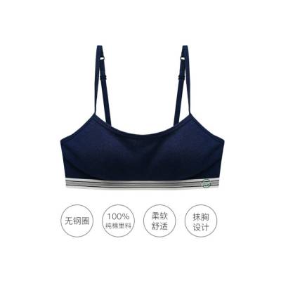 HLCOMAN无钢圈无磁内衣电子厂防走光学生初中生高中生高考抹胸式少女文胸抹胸
