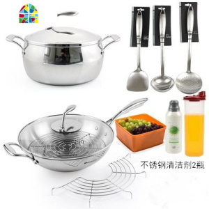 2.8/3.8/ 5.7/7.6升精钢多用锅/三层炒锅/美满人生锅具套装 FENGHOU 5.7升蒸屉(送小精灵)