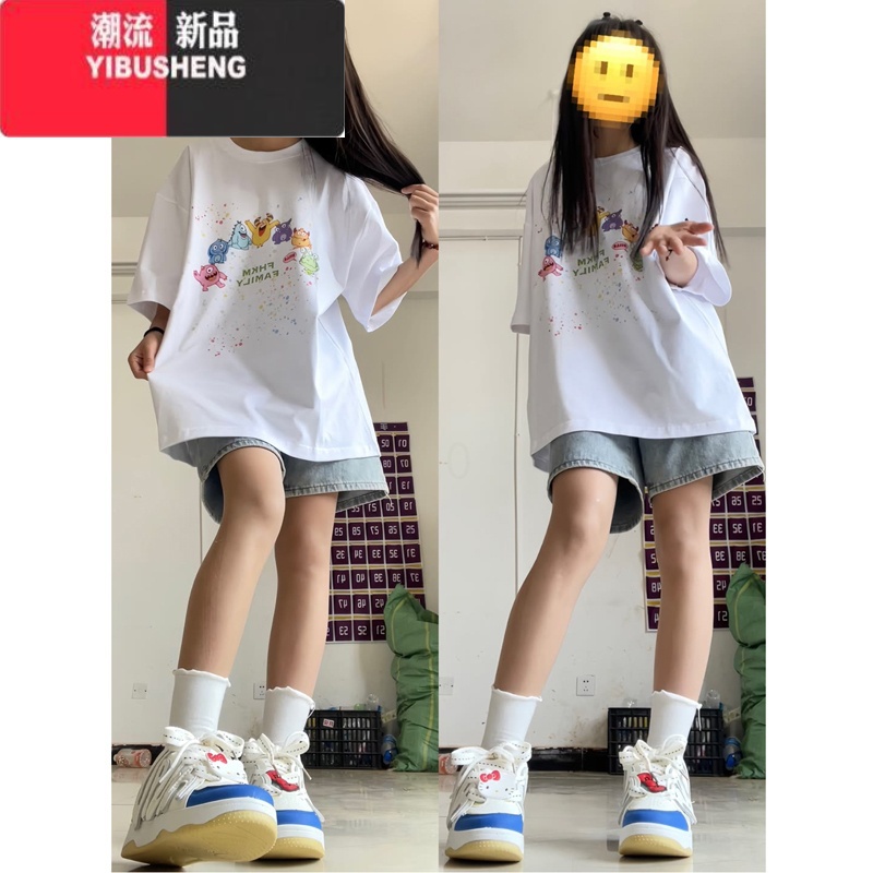 YIBUSHENG小个子直筒牛仔短裤女2024年季新款高腰显瘦休闲宽松五分阔腿裤