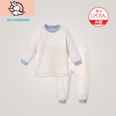 HUAYANGTU婴儿衣服男女宝宝莱卡长袖内衣套装儿童春春睡衣裤2020新款内衣童