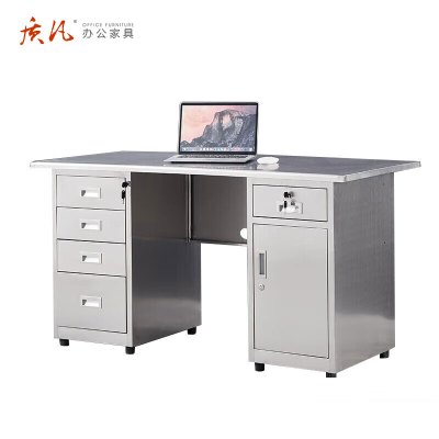 质凡304加厚不锈钢办公桌操作台厚度1.0mm 1400*700*750mm