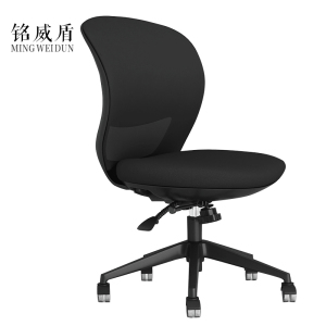 铭威盾工作椅电脑椅人体工学升降转椅写字椅黑框黑网(无扶手款)
