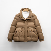 短款羽绒服冬季女面包服新款小个子保暖白鸭绒加厚立领外套