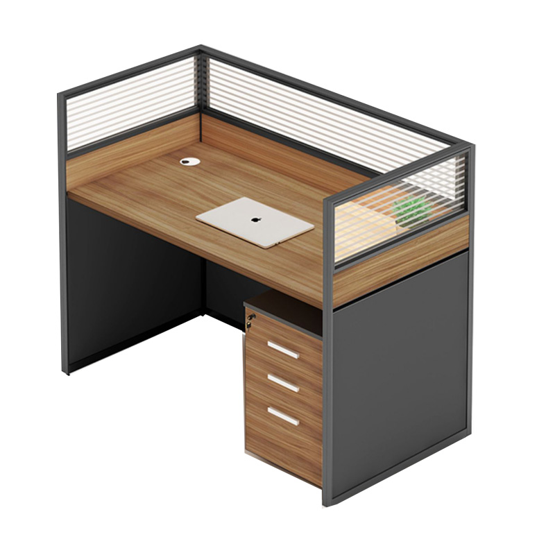 东业家具屏风工位办公桌LY-04单人位电脑桌