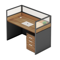 东业家具屏风工位办公桌LY-04单人位电脑桌