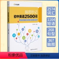 脑图秒记初中英语 初中通用 [正版] 脑图秒记初中英语2500词 速记大全词根词缀思维导图专项语法工具书中考词汇单词知识