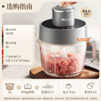 小熊绞肉机家用 碎肉机 电动多功能料理搅拌机饺子肉馅蒜蓉机 搅肉机 2L大容量全不锈钢杯