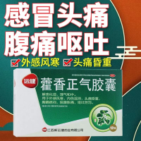 [1盒装 尝试装]远健藿香正气胶囊 用于外感风寒,内伤湿滞,头痛昏重,胸膈痞闷,脘腹胀痛,呕吐泄泻。