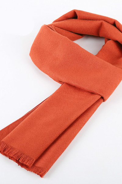 迪鲁奥(DILUAO)同款[新款围巾]男士围巾秋冬季高档韩版纯色酒红围脖年轻人定制LOGO礼盒装