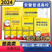 安徽 [正版]安徽省普通高校分类考试全真模拟试卷+春季升学考试知识点归纳2本 2024年单招直通车语文数学英语复习资料单