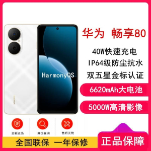 [全新]华为畅享80 天际白 256GB 6620mAh大电池 40W快充 双卡4G 双五星超耐摔 鸿蒙智能手机