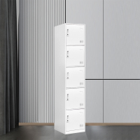 臻远铁皮柜健身房存包柜员工柜储物柜 单五门更衣柜