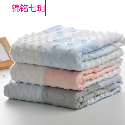 锦铭七玥厂家促销 春夏秋婴儿抱被 新生儿抱被 超柔摇粒绒双层婴儿抱被