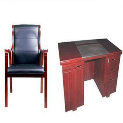 心业1.6米油漆饰面办公桌斜扶手皮面会议椅XY-QZXPY16办公桌椅套装. 此产品单件不出售批量请联系客服
