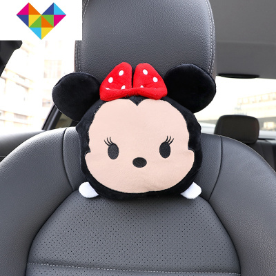 汽车头枕护颈枕女卡通可爱车用座椅颈椎靠枕颈枕车载睡觉枕芯一对御蓝锦