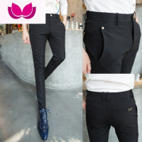 七斓新款男士休闲小脚裤韩版修身2023长裤男小西装裤弹力九分裤子