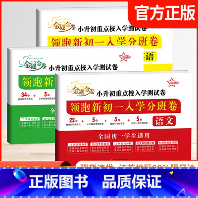 语数英-三册 小学升初中 [正版]备考2025小升初重点校入学测试卷暑假小升初分班领跑新初一必刷卷语文数学英语小学六年级