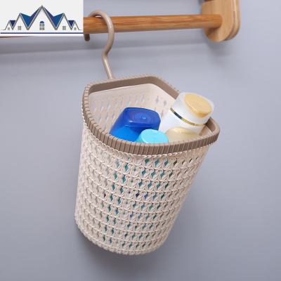 壁挂式多层收纳挂篮厨房浴室卫生间宿舍床头塑料置物架杂物吊篮子 三维工匠收纳篮