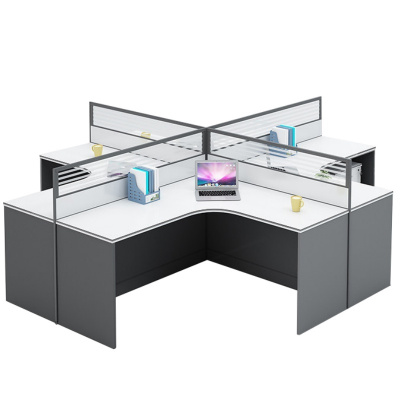 攸形屏风职员桌四人280*240*110cm张