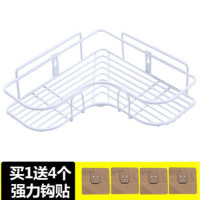 浴室收纳架洗漱台厨房墙挂式转角墙角免打孔墙壁三角架置物架墙上 三维工匠 黑色(就送4个粘贴)储物架