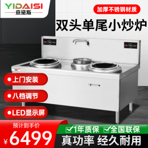 意黛斯(YIDAISI)商用电磁大锅灶 食堂厨房大功率电磁小炒炉电磁灶YDSC3-8XC2-40110双头单尾小炒8KW