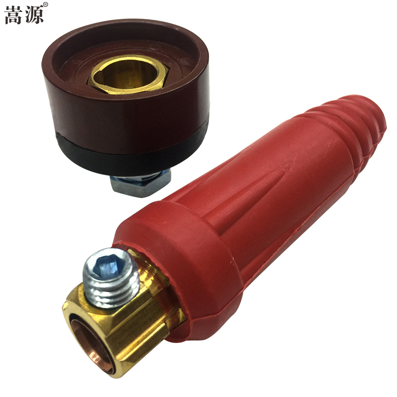 嵩源 电焊机快速接头成套插头插座 焊把线连接器 红色 DKJ35-50/套