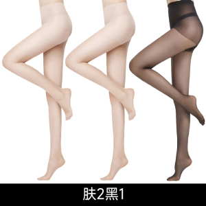 浪莎丝袜女夏季薄款防勾丝自然裸感光腿神器黑肉色性感长筒连裤袜
