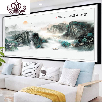 封后富春山居图十字绣2019新款线绣自己绣手工客厅大幅风景山水画大气大格230*90丝线精准印花