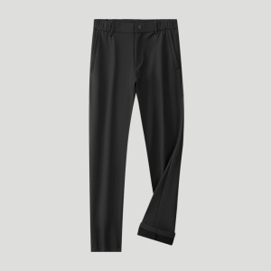 鳄鱼恤CROCODILE 纯色西装长裤男士四季常规款直筒商务休闲裤子