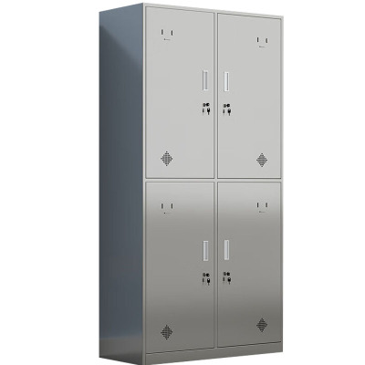 戴劲 201不锈钢更衣柜员工宿舍储物柜多门鞋柜换衣柜碗柜 四门