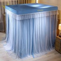 美帮汇遮光双层蚊帐1.8m床家用卧室2米落地支架防纹罩公主风床幔1.5