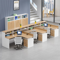 易企采 F型三人位不含椅 职员办公桌组合简约现代员工位卡座屏风隔断办公桌