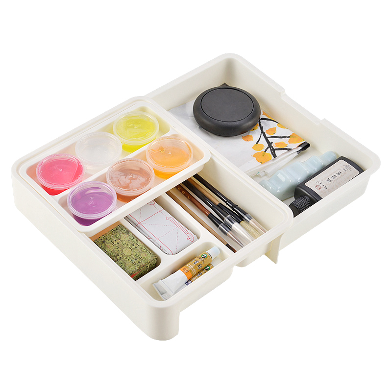 家柏饰(CORATED)三件套抽屉收纳盒办公桌面分隔整理自由组合杂物化妆品分格盒