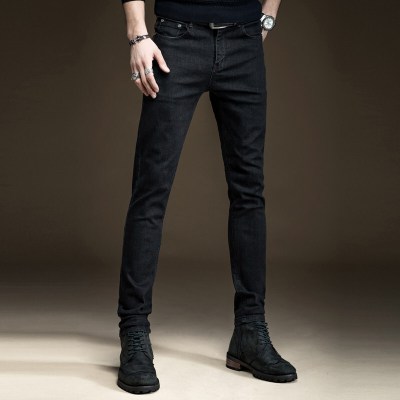 梵克公牛欧普奇黑色牛仔裤男小脚裤韩版潮流秋季弹力常规男裤铅笔裤长裤子黑色默认颜色28