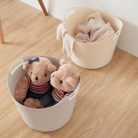 美帮汇北欧脏衣篓塑料洗衣篓简约脏衣篮家用玩具衣服收纳筐卫生间桶框蓝