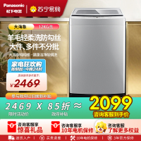 松下(Panasonic)大海象12公斤超大容量全自动波轮洗衣机抗菌除螨一键操作毛毯浸泡洗轻柔洗 XQB120-K2M1