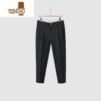 YANXU秋季垂感皱免烫西装裤男九分裤休闲西裤宽松显瘦休闲裤加绒长裤