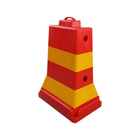 臻远ZY5072428雪糕桶堆叠式水马隔离墩防撞反光警示方墩道路安全防护路锥 PE红体黄膜