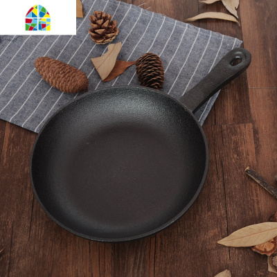 铸铁炖锅煲汤锅加厚无涂层奶锅不粘平底煎锅煮方便面锅家用两用锅 FENGHOU 22cm汤锅(单锅身)