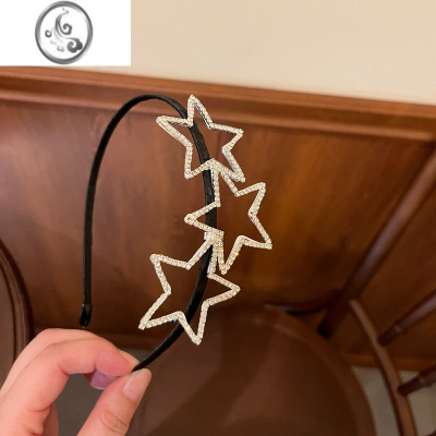 JiMi镂空水钻星星发箍精致简约发卡外出甜酷百搭少女发饰压发头箍头饰