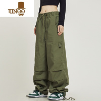 YANXU2028PD 美式复古多口袋宽松工装裤男女夏季直筒降落伞兵休闲长裤