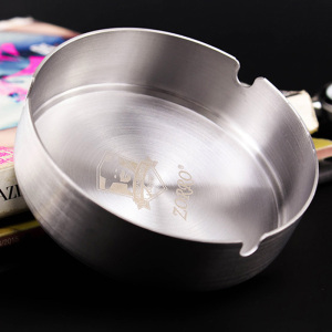 佐罗简约不锈钢烟灰缸 加厚个性创意酒吧网吧时尚大号办公室烟具 原色拉丝