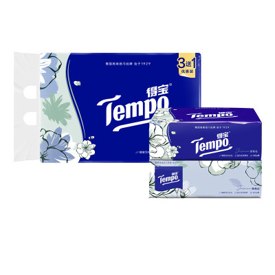 得宝 T228抽纸茉莉花味软抽纸家庭装4层90抽*4包/提*3