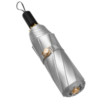 三折手动]铝合金玻纤伞架 加厚双层钛银伞布 橡胶漆手柄 YF-S2021025 晴雨两用伞