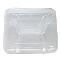 亿铁 一次性餐盒方四格 22*19*4cm150只 件