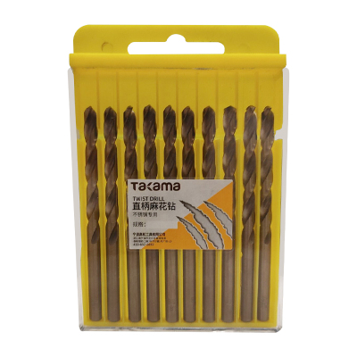 高松(takama )麻花钻头 不锈钢钻头 手电钻钻头 高速钢金属打孔钻头套装 5.5mm10支装 902055