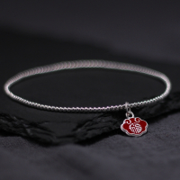 吉福 原创设计全新未镶嵌银饰银珠手串925纯银简约民族风饰品手链送女朋友老婆情人节七夕生日礼物