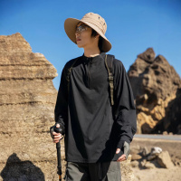 美式户外半拉链速干长袖T恤男春秋秋季宽松运动防晒透气男生上衣